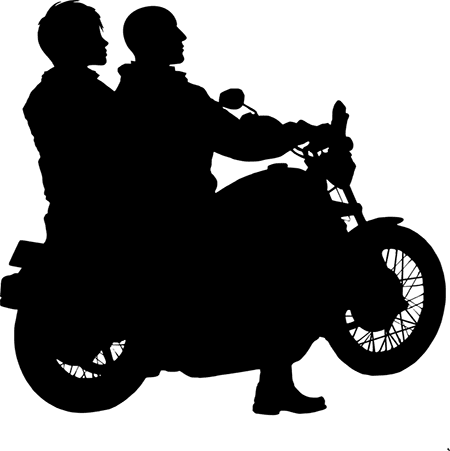 motorcycle rider with friend